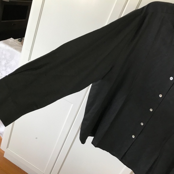 DIALOGUE Linen Rayon Tunic Button Down Blouse Black Women’s Plus Size 2X NWT 3X - Picture 3 of 16